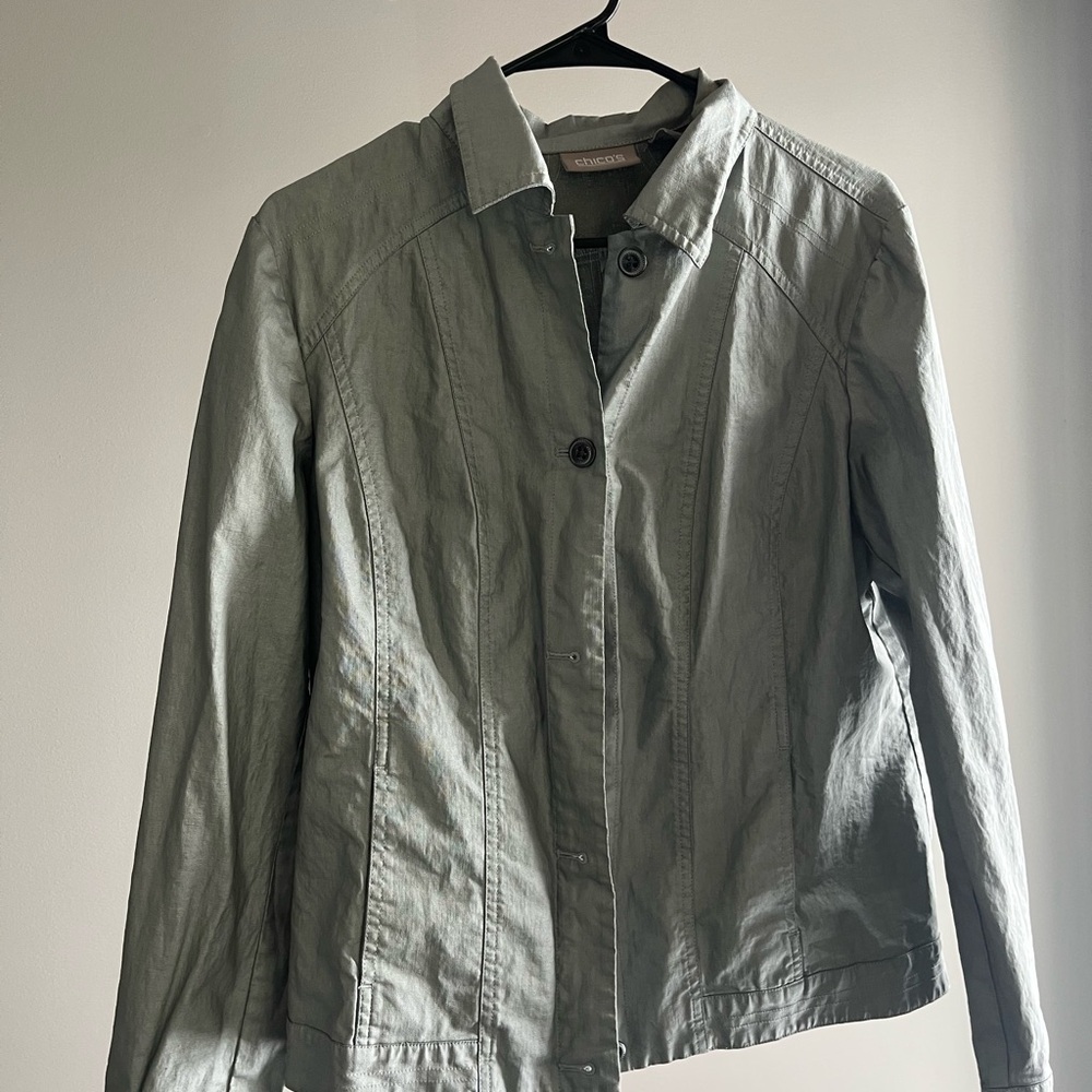Chico's Light Gray Utility Jacket